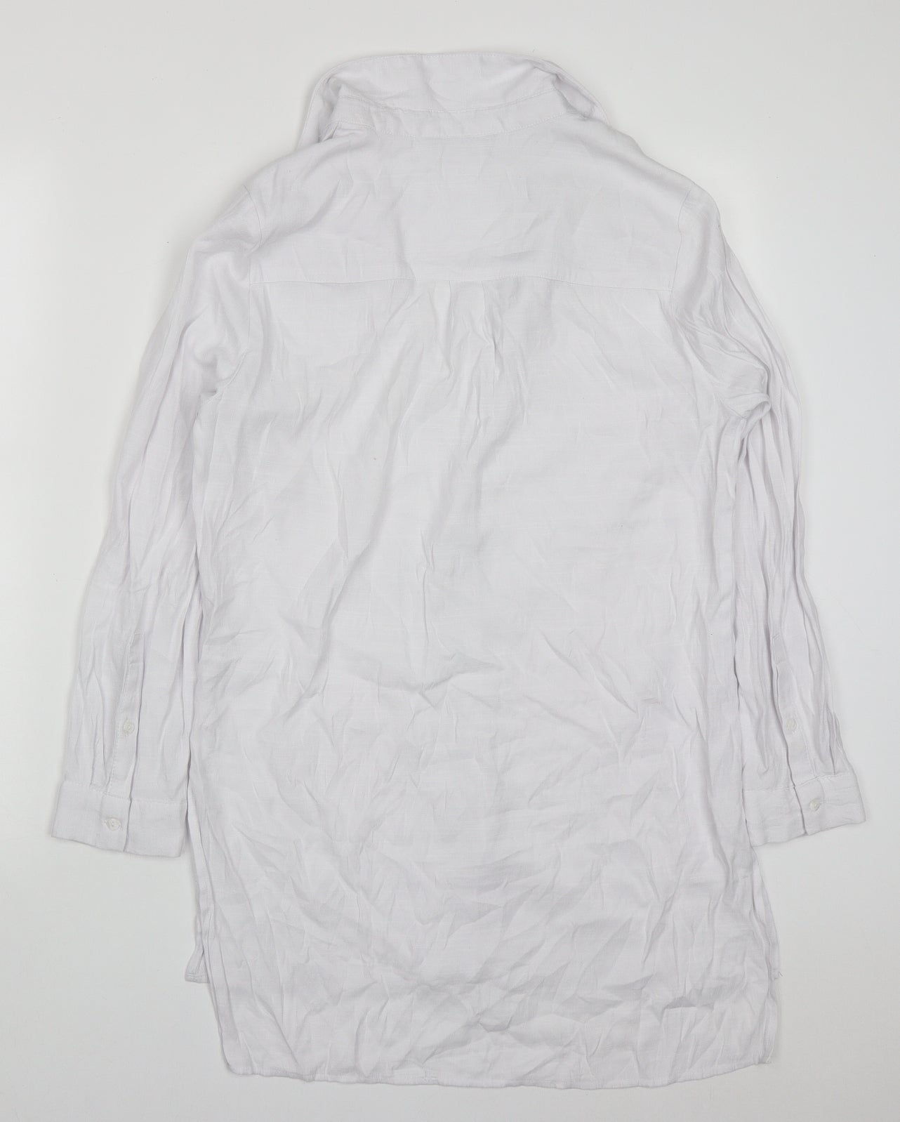 Viz A Viz Womens White  Polyester Basic Button-Up Size S Collared
