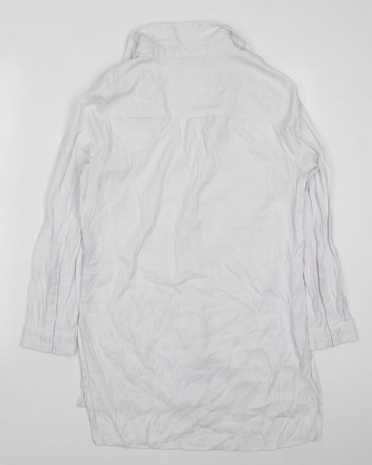 Viz A Viz Womens White  Polyester Basic Button-Up Size S Collared
