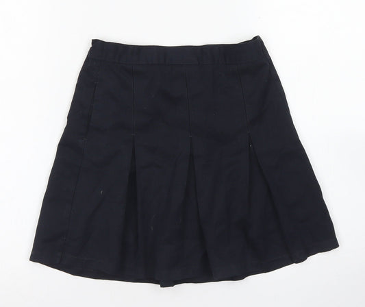 Marks & Spencer Girls Blue  Polyester Pleated Skirt Size 7 Years  Regular  - School Wear