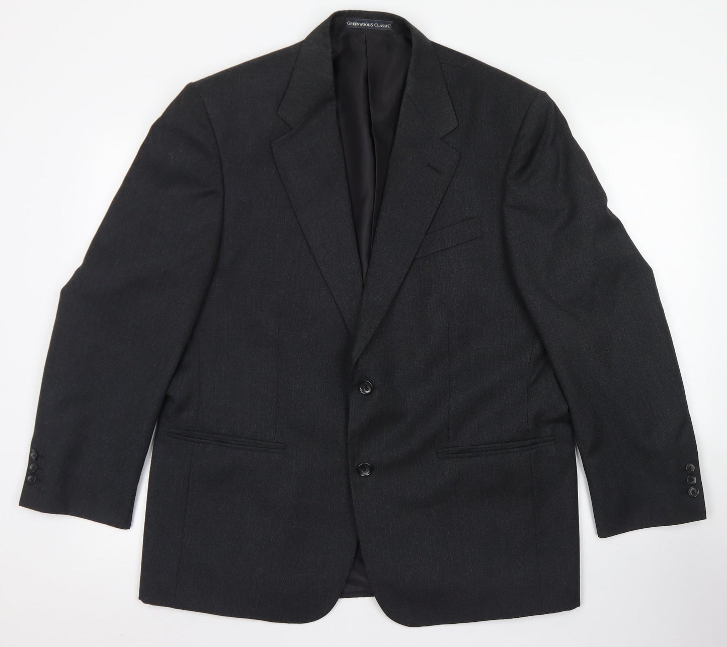 Greenwoods Classic Mens Grey  Wool Jacket Blazer Size 42