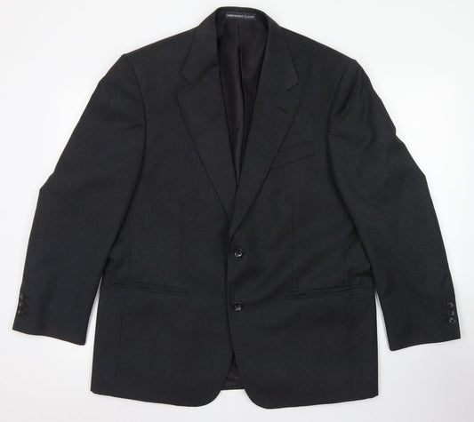 Greenwoods Classic Mens Grey  Wool Jacket Blazer Size 42