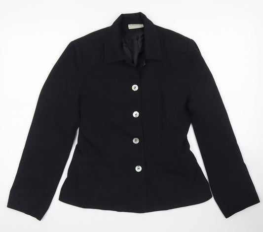 Bay Trading Company Womens Black  Polyester Jacket Blazer Size 12
