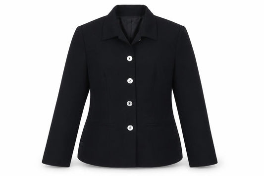 Bay Trading Company Womens Black  Polyester Jacket Blazer Size 12
