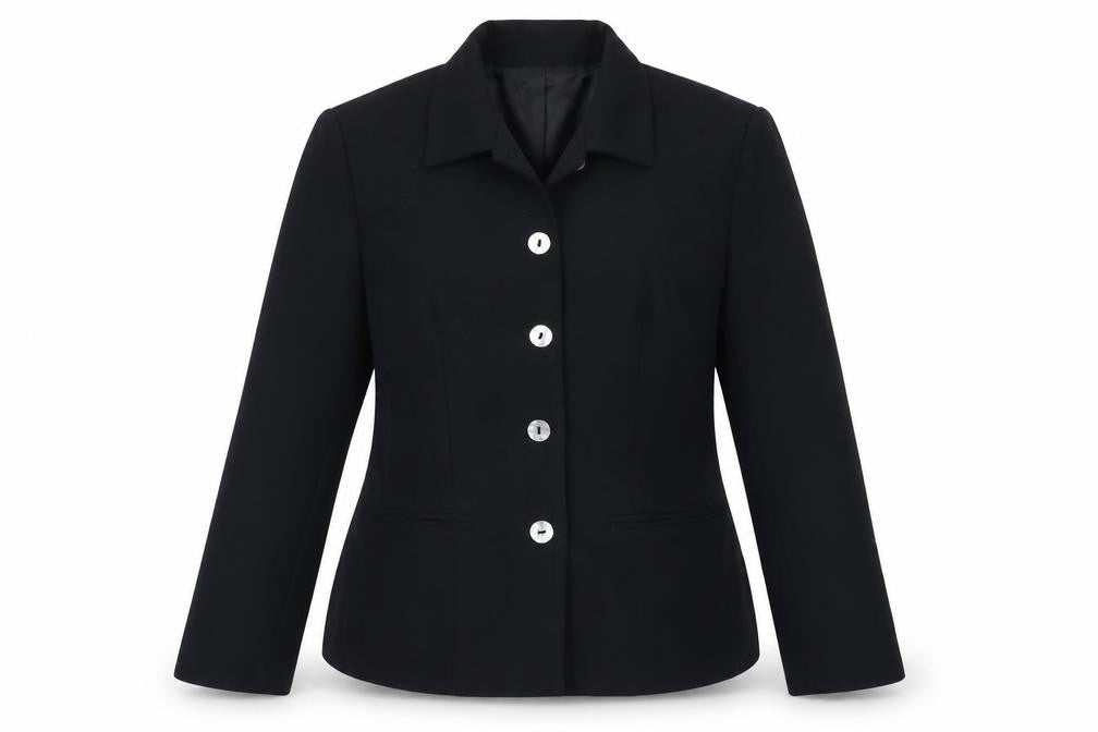 Bay Company Womens Black  Polyester Jacket Blazer Size 12