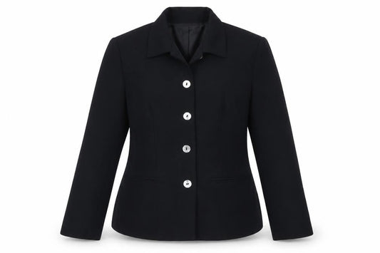 Bay Trading Company Womens Black  Polyester Jacket Blazer Size 12