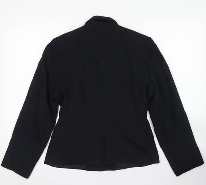 Bay Company Womens Black  Polyester Jacket Blazer Size 12