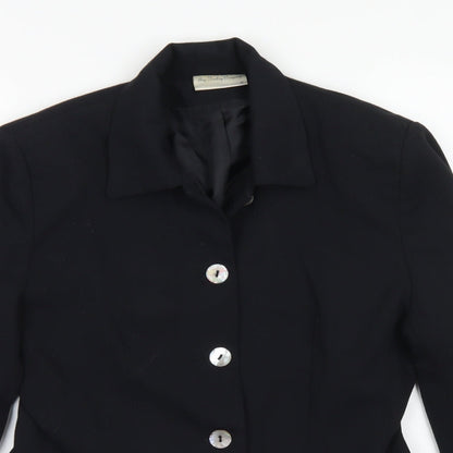 Bay Company Womens Black  Polyester Jacket Blazer Size 12