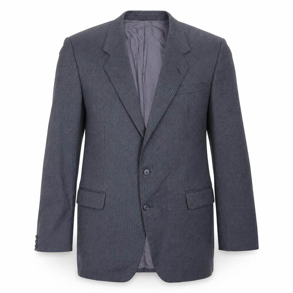 Burton Mens Grey Striped Wool Jacket Blazer Size 40