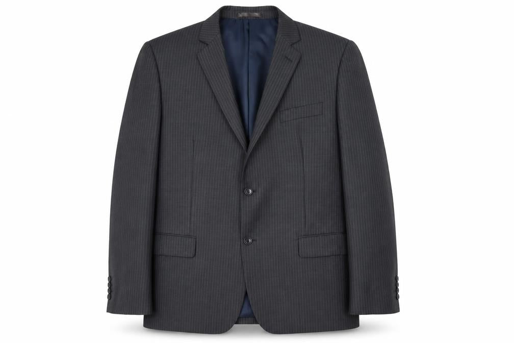 Butler & Webb Mens Grey Striped Wool Jacket Blazer Size 46