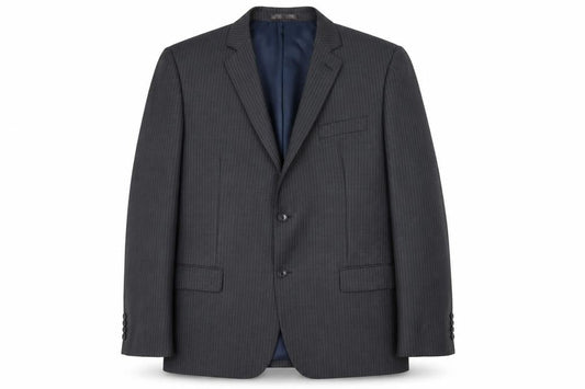 Butler & Webb Mens Grey Striped Wool Jacket Blazer Size 46