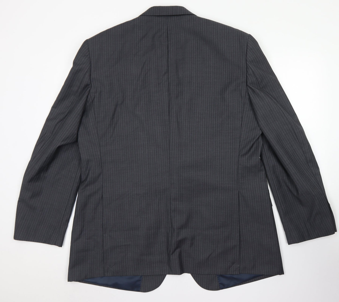 Butler & Webb Mens Grey Striped Wool Jacket Blazer Size 46