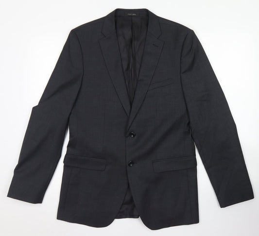 Zara Mens Grey  Wool Jacket Blazer Size 36