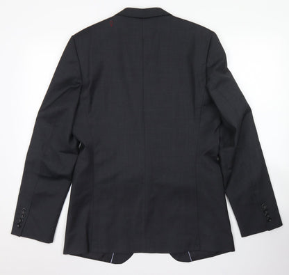 Zara Mens Grey  Wool Jacket Blazer Size 36