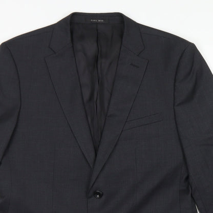 Zara Mens Grey  Wool Jacket Blazer Size 36