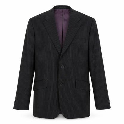 George Mens Black Striped Polyester Jacket Blazer Size 38