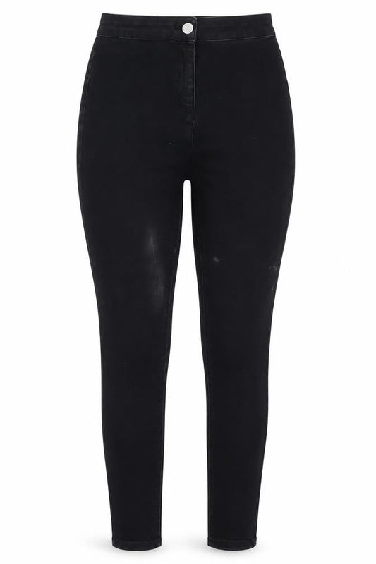 Papaya Womens Black  Cotton Skinny Jeans Size 8 L27 in Regular Button