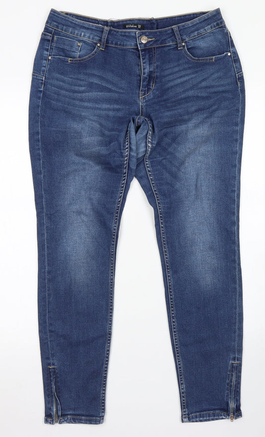 Diverse Womens Blue  Cotton Skinny Jeans Size 32 in L28 in Regular Button