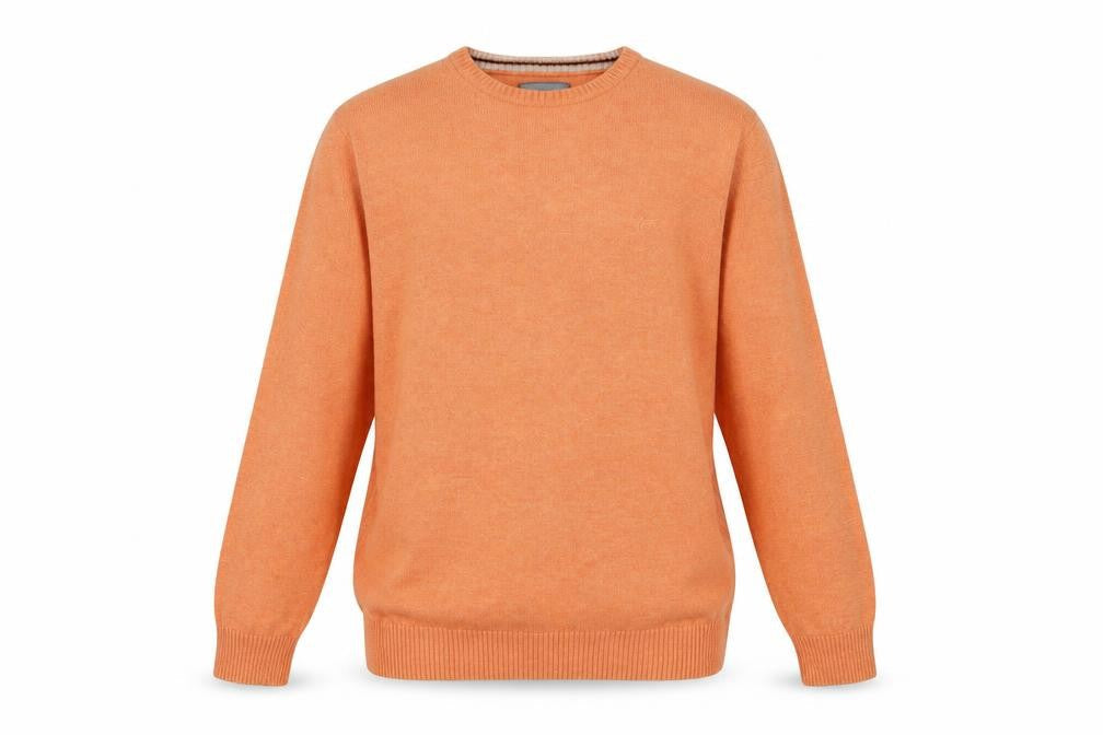 Morley Mens Orange Crew Neck  Cotton Pullover Jumper Size S