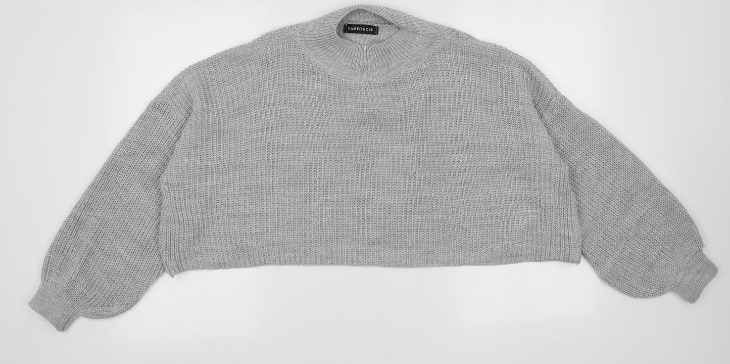 Cameo Rose Womens Grey High Neck  Acrylic Pullover Jumper Size M   - cropped