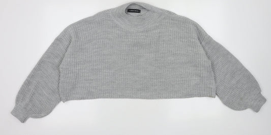 Cameo Rose Womens Grey High Neck  Acrylic Pullover Jumper Size M   - cropped