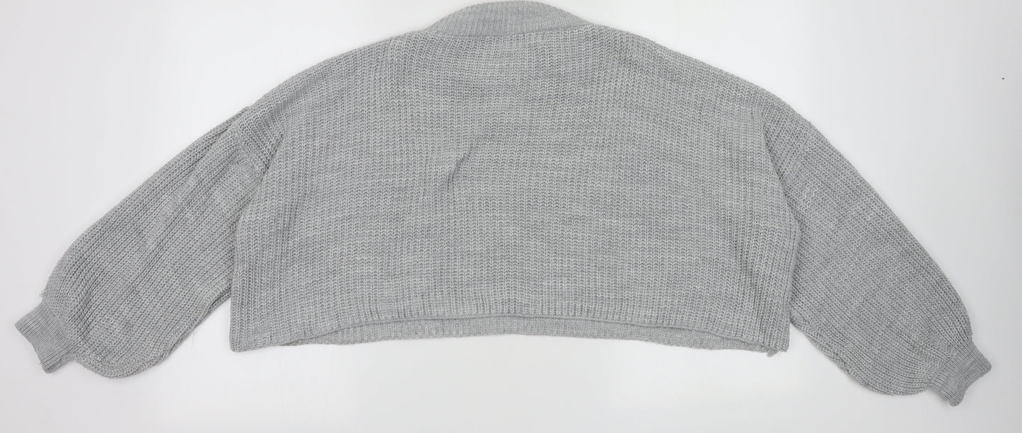 Cameo Rose Womens Grey High Neck  Acrylic Pullover Jumper Size M   - cropped