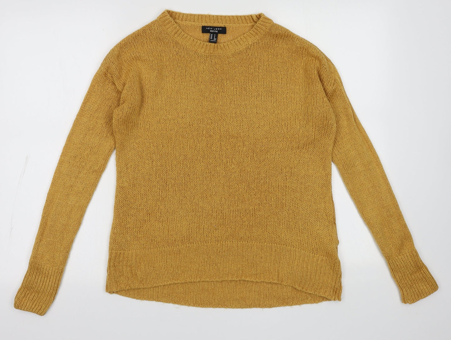 New Look Womens Yellow  Acrylic Pullover Sweatshirt Size S  Pullover