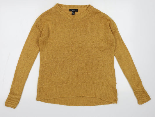 New Look Womens Yellow  Acrylic Pullover Sweatshirt Size S  Pullover