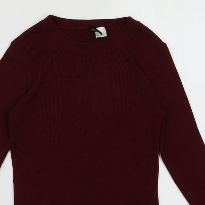 H&M Womens Red  Viscose Pullover Sweatshirt Size XS  Pullover