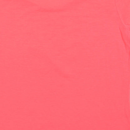 Preworn Womens Pink  Polyester Basic T-Shirt Size S Crew Neck - heart print