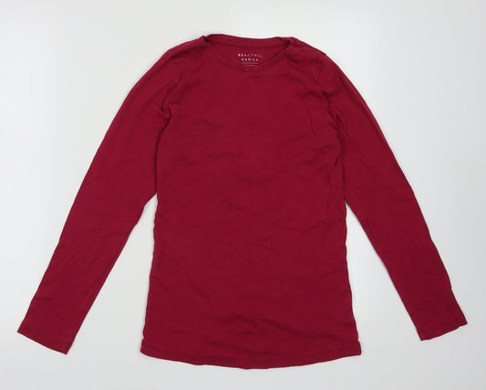 Peacocks Womens Purple  Cotton Pullover Sweatshirt Size 14  Pullover