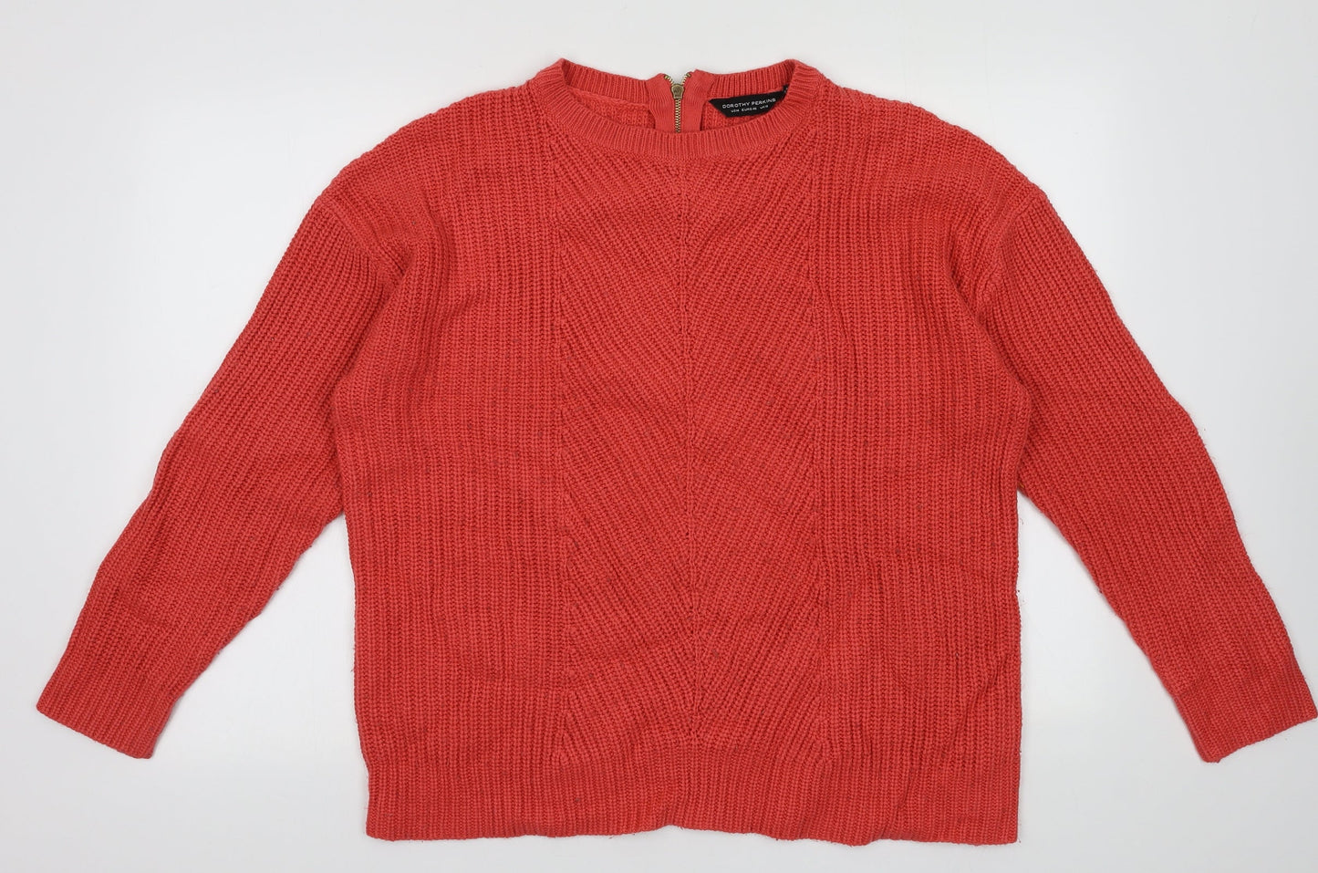 Dorothy Perkins Womens Pink Crew Neck  Acrylic Pullover Jumper Size 18