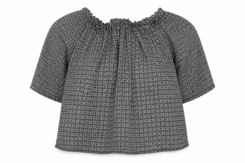 Primark Womens Black Geometric Polyester Basic Blouse Size 8 Off the Shoulder