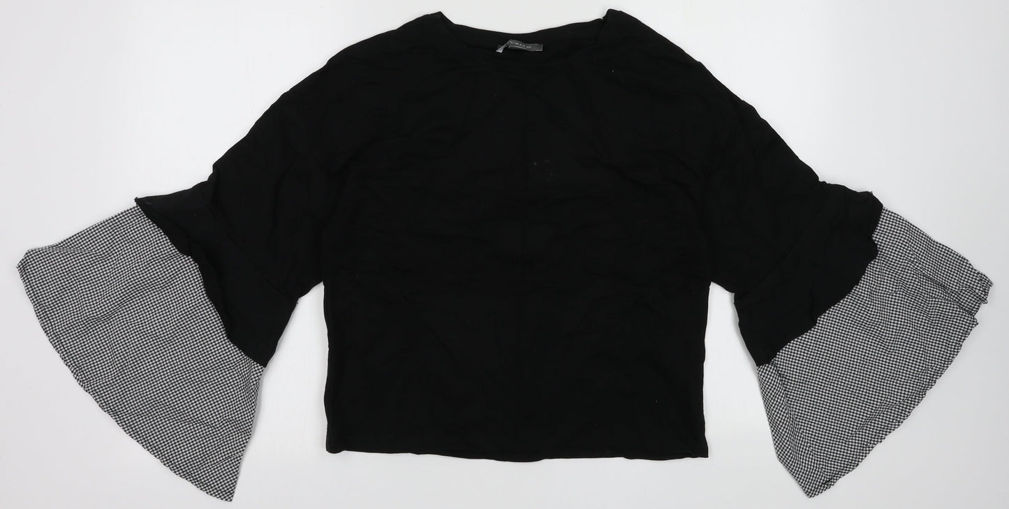 Primark Womens Black  Cotton Pullover Sweatshirt Size 12  Pullover