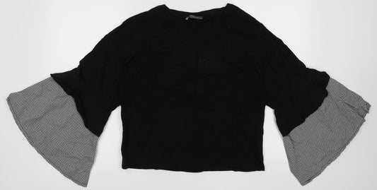 Primark Womens Black  Cotton Pullover Sweatshirt Size 12  Pullover