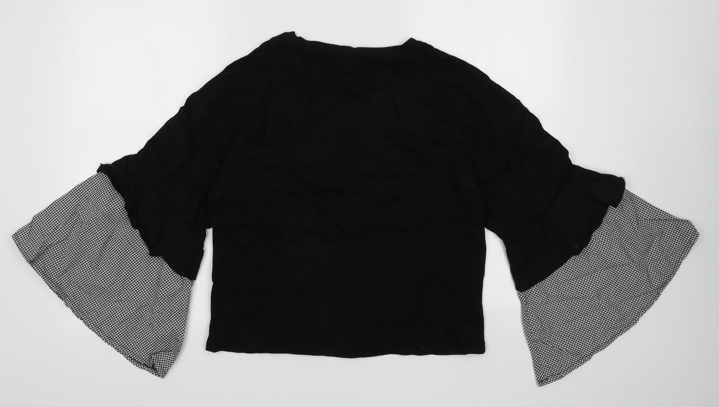 Primark Womens Black  Cotton Pullover Sweatshirt Size 12  Pullover