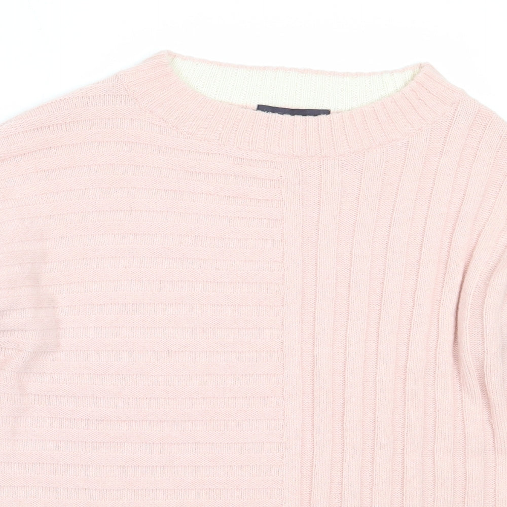 Marks and Spencer Womens Pink Round Neck  Acrylic Pullover Jumper Size S