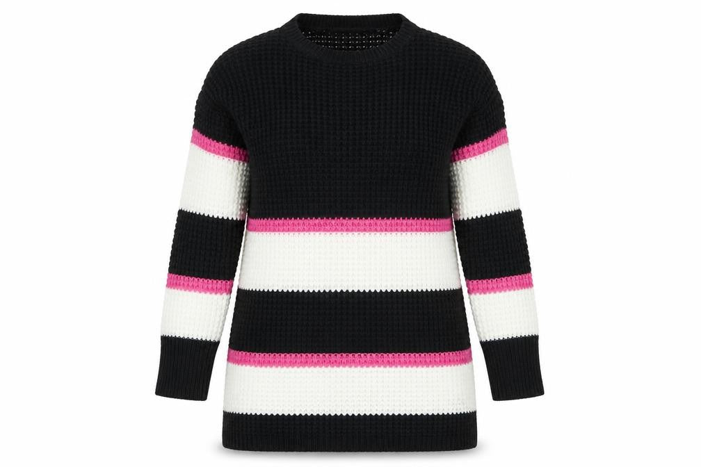 Pep&Co Womens Black Round Neck  Acrylic Pullover Jumper Size 8