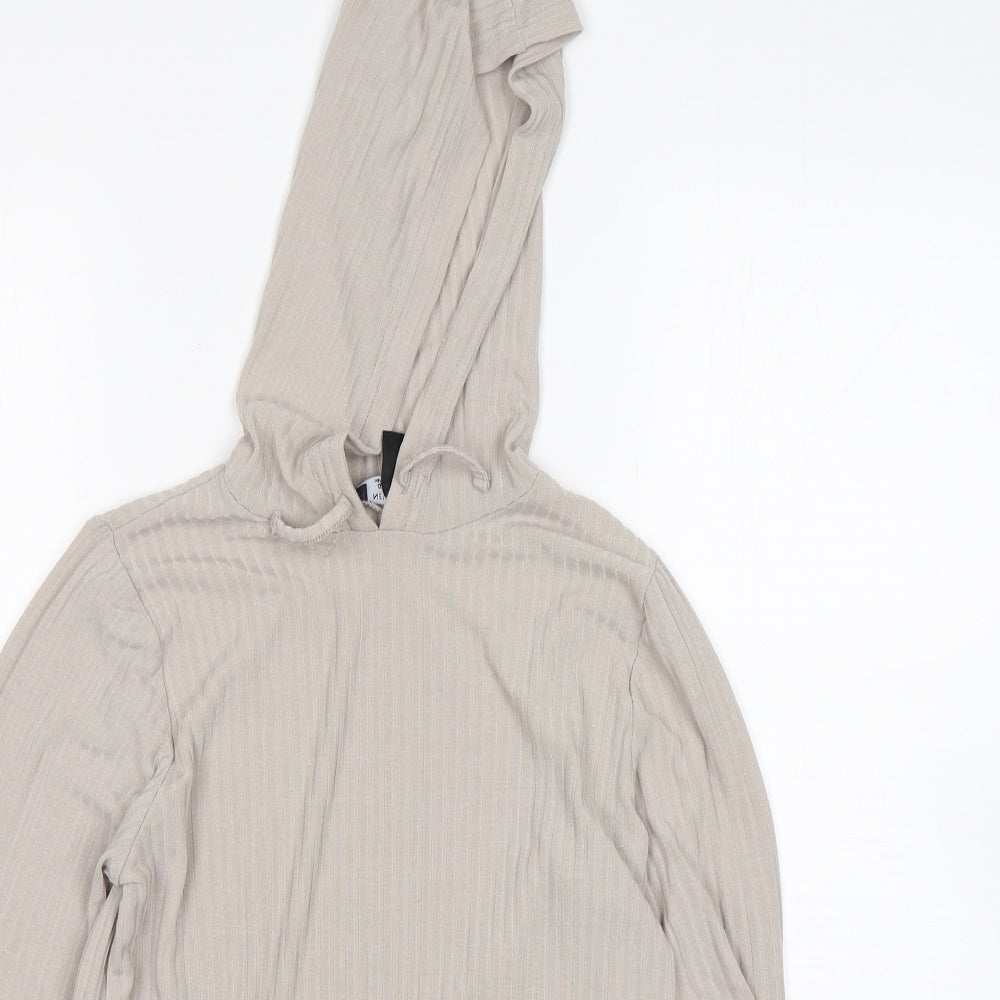 New Look Womens Beige  Polyester Pullover Hoodie Size S   - Cropped