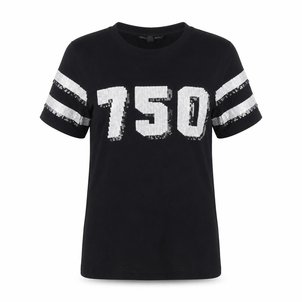 New Look Womens Black  Viscose Basic T-Shirt Size 4 Round Neck