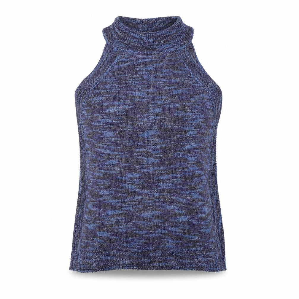 George Womens Blue Round Neck  Acrylic Vest Jumper Size 14
