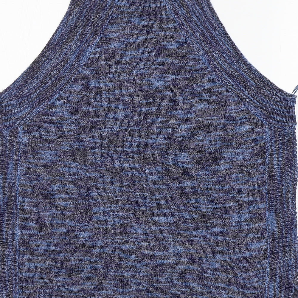George Womens Blue Round Neck  Acrylic Vest Jumper Size 14
