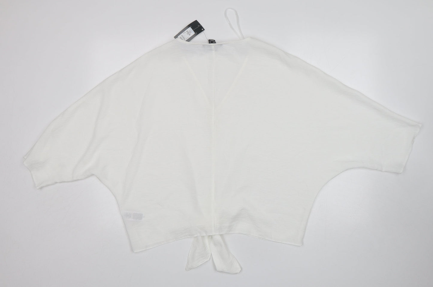 Primark Womens White  Polyester Basic Blouse Size 14 Round Neck