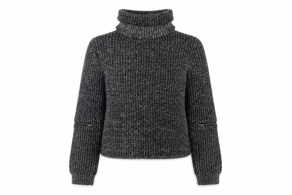 TALLY WEiJL Womens Grey Roll Neck  Acrylic Pullover Jumper Size L