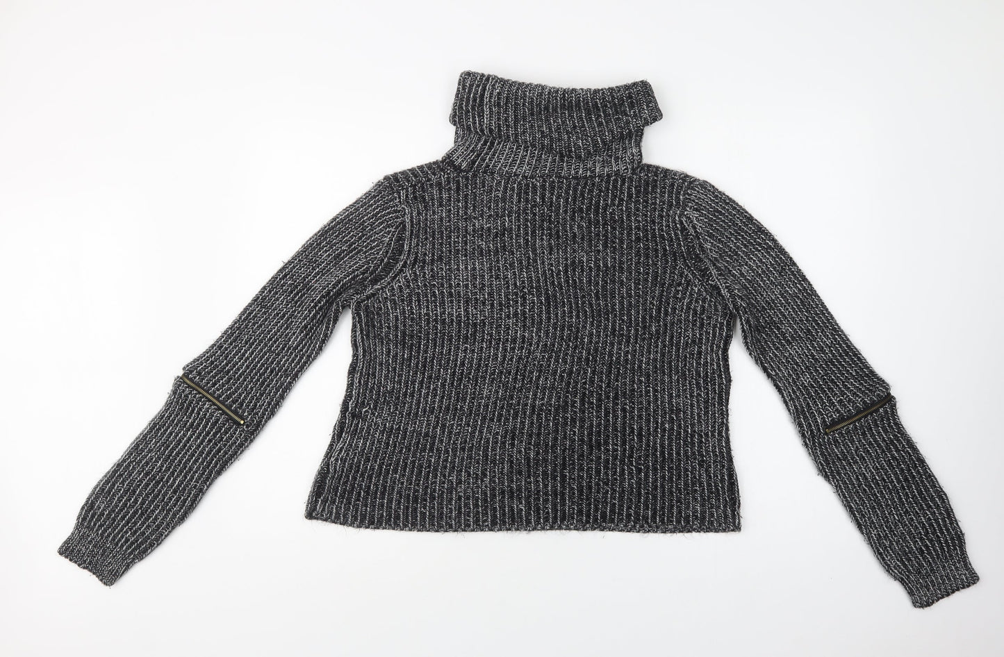 TALLY WEiJL Womens Grey Roll Neck  Acrylic Pullover Jumper Size L