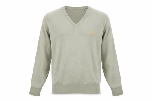 House of Fraser Mens Green V-Neck  Acrylic Pullover Jumper Size L