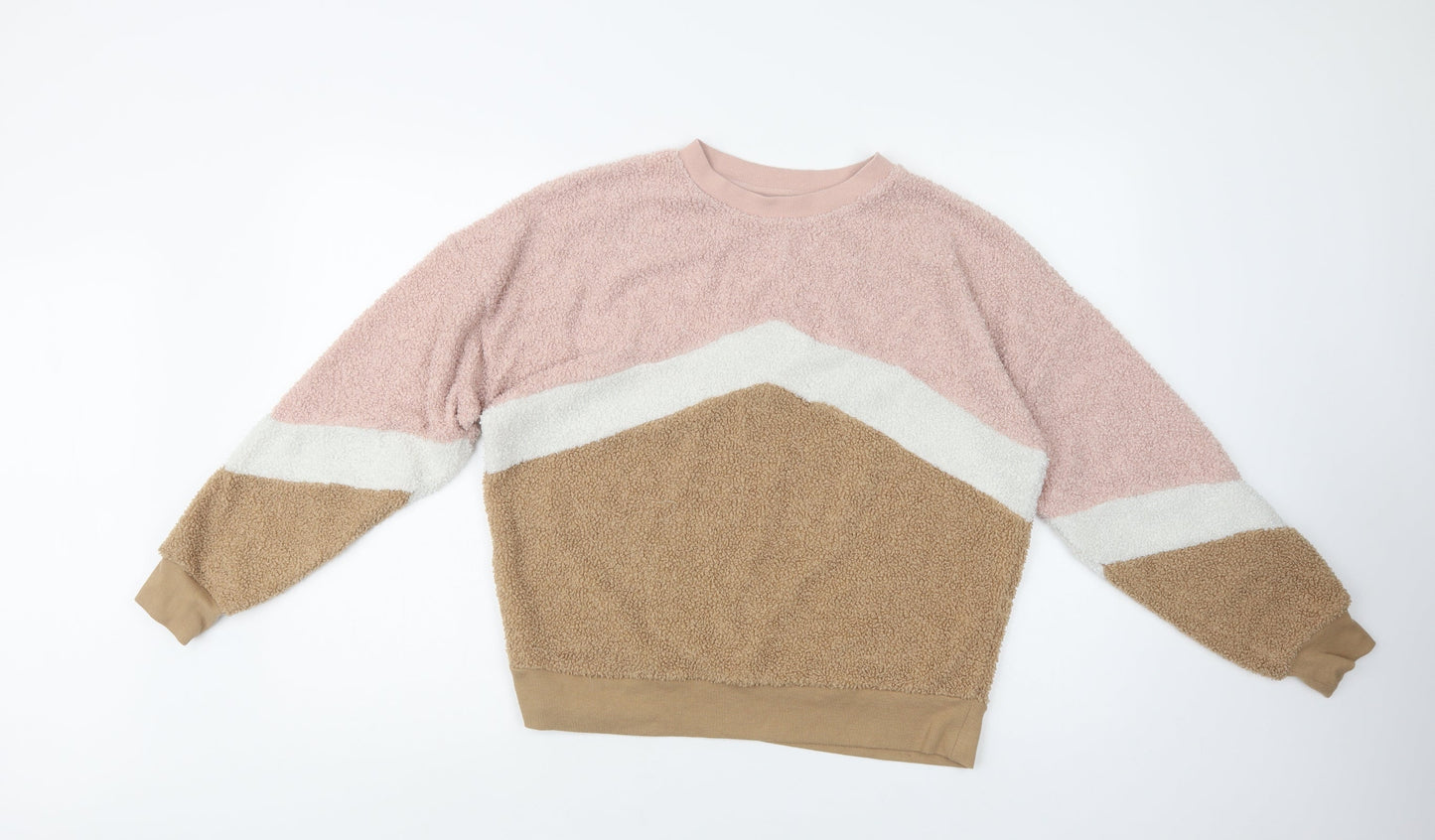 New Look Womens Multicoloured Geometric Polyester Pullover Sweatshirt Size 8