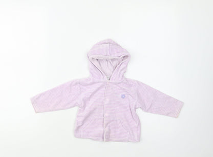 Next Baby Purple Striped  Basic Jacket Jacket Size 0-3 Months   Snap