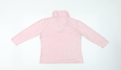 Preloved BHS Womens Pink Collared  Acrylic Pullover Jumper Size 16 - Back