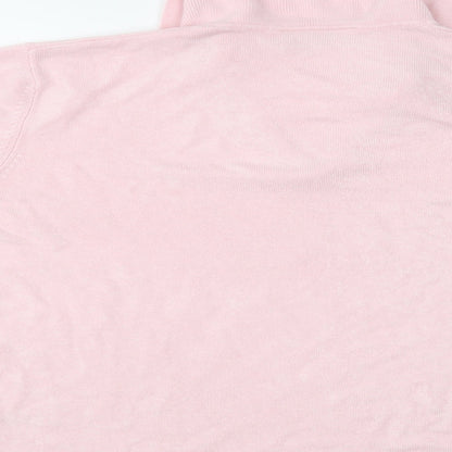 Preloved BHS Womens Pink Collared  Acrylic Pullover Jumper Size 16 - Label