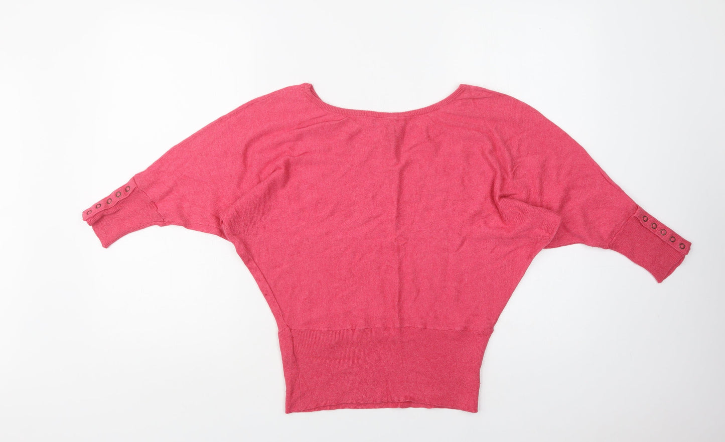 H&M Womens Pink Round Neck  Viscose Pullover Jumper Size 10